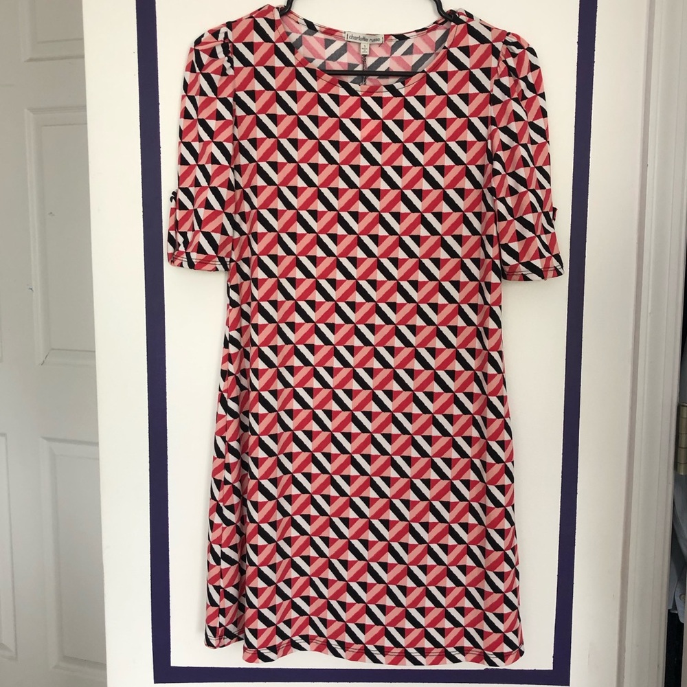 Fun Vintage Inspired Geometric A-Aline Dress